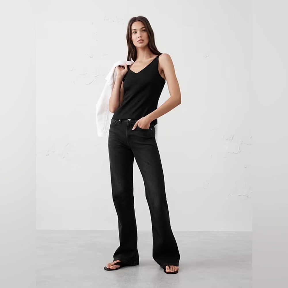 Banana Republic Black V-Neck Tank Camisole